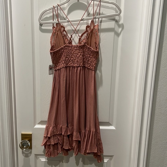 Free People FP One Adella Slip Mini Dress Rose Pink Boho Size XS - Picture 6 of 9